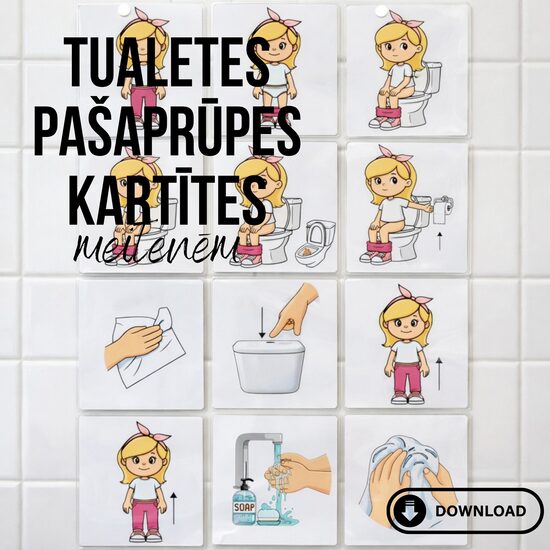 Visual Support Material – Toilet Training Cards for Girls LV