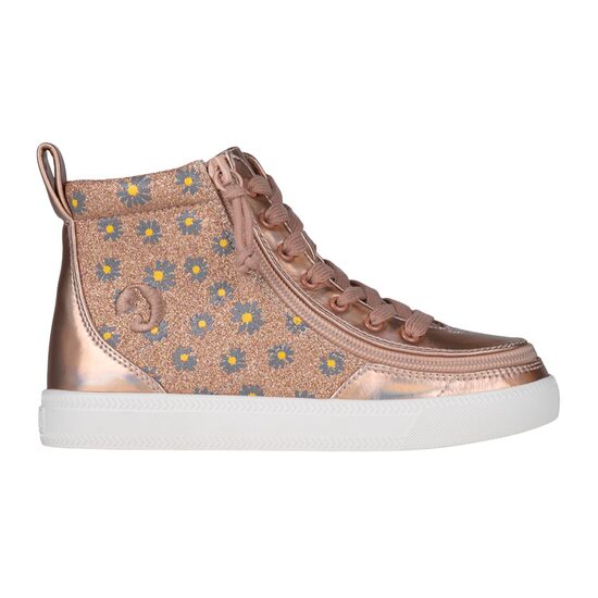 Ortopēdiskie apavi bērniem ar rāvējslēdzēju ROSE GOLD DAISY BILLY CLASSIC LACE HIGH TOPS