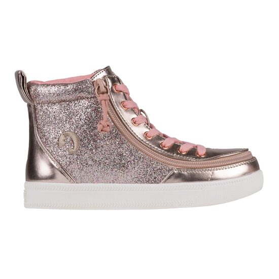 Ortopēdiskie apavi bērniem ar rāvējslēdzēju ROSE GOLD UNICORN BILLY CLASSIC LACE HIGH