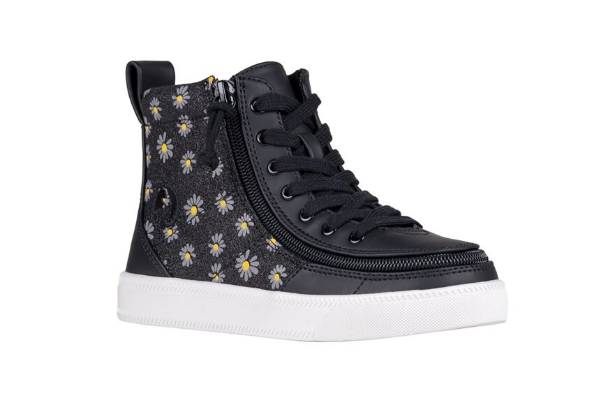 Black Daisy Classic High Top Orthopedic Shoes